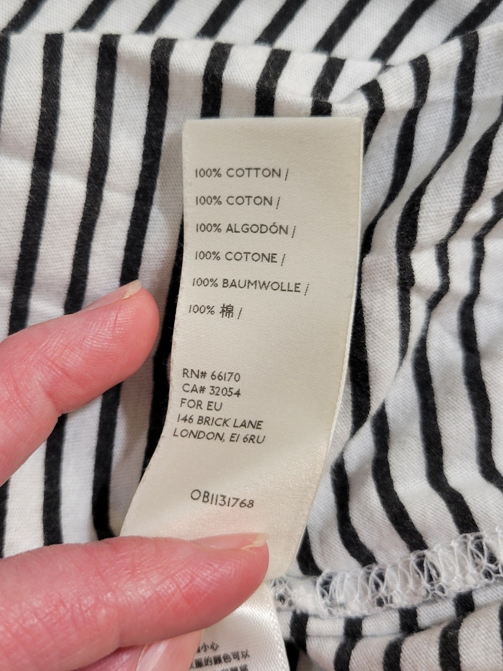 We the free (Women's M) "Inside Out" Cotton Striped Mock Neck 3/4 Sleeve Shirt - Picture 10 of 12